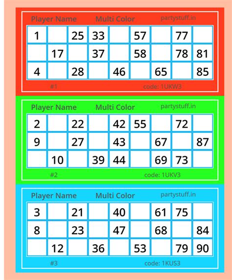 Free Tambola Ticket Generator, Free PDF .